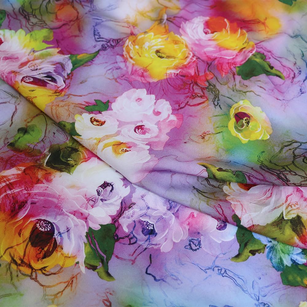 Floral Print Rayon Fabric Fashion Pajamas Poplin Sewing Material