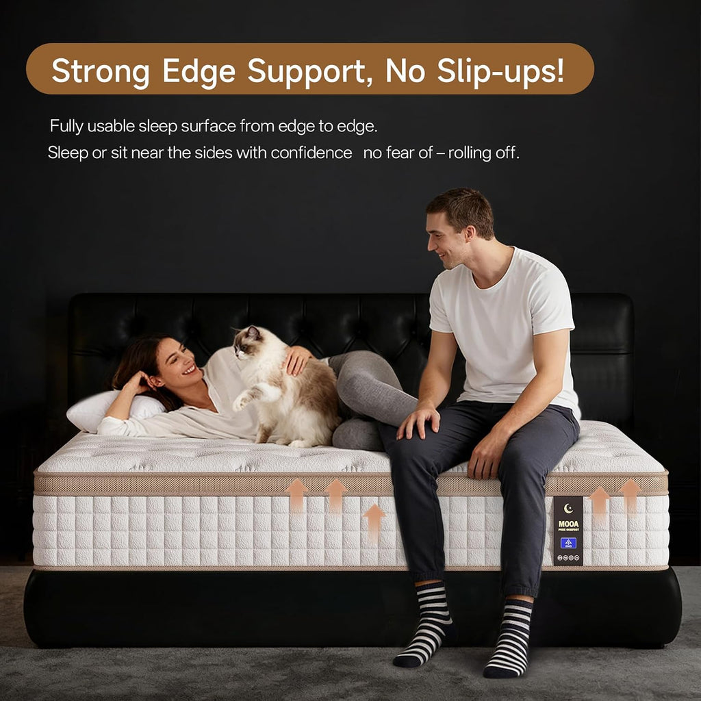 Queen 12 Inch Hybrid Mattress in a Box, Medium Firm, Gel Cooling | Memory Foam & Pocket Springs, Pressure Relief