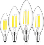 E12 Candelabra LED Bulb 60W Equivalent, 600LM Dimmable Chandelier Light Bulbs, 5000K Daylight White, 85+ CRI Candle