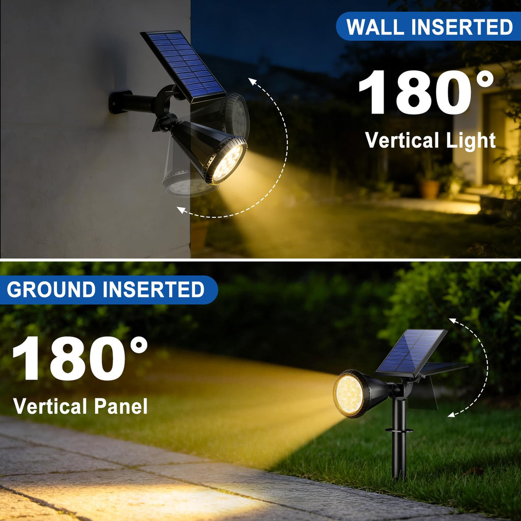 Solar Lights Outdoor Waterproof Flag Spotlights 6 Pack (Warm White)