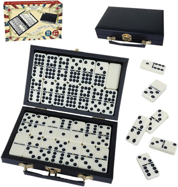 Portable Professional Double 9 Dominos Set for Adults with Storage Box - 55 Tiles Dominoes Set for Holiday Travel