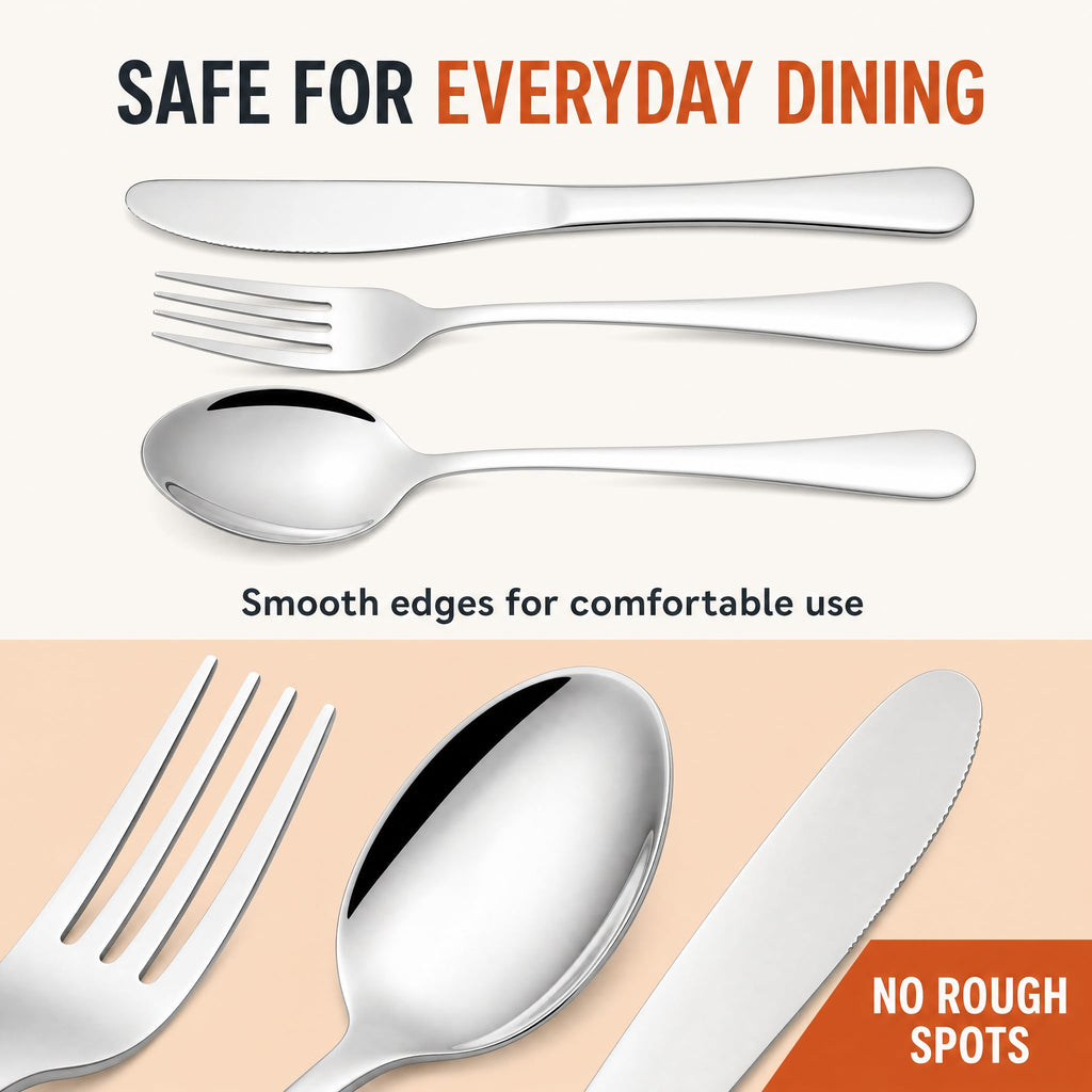 60 Piece Silverware Set for 12,Stainless Steel Flatware Set