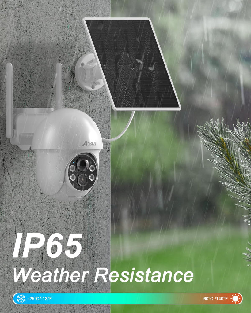Security Camera Wireless Outdoor, 2K Solar Outdoor Camera with 360° View, Smart Siren, Spotlights, Color Night