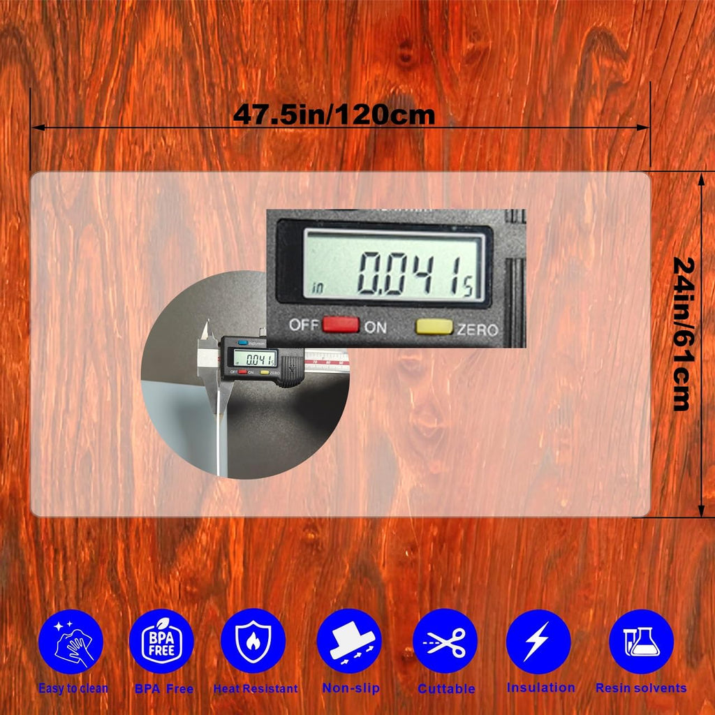 48" x 24"Silicone mat, Large Silicone Heat-Resistant mat, Kitchen countertop Non-Slip mat, Craft Table