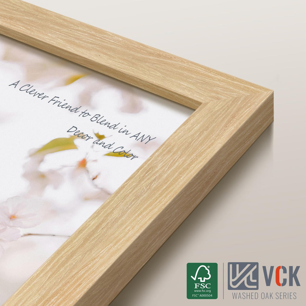 16x20 Frames Oak 4 Pack, Wide Thick Wood Border, for Poster/Prints