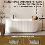 67'' Freestanding Bathtub, Deep Acrylic Soaking Tub with Non-Slip Base, cUPC Certified Modern Free Standing Tub
