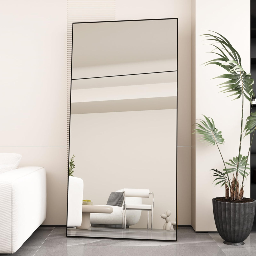 76"x34" Full Length Mirror, Black Floor Mirror