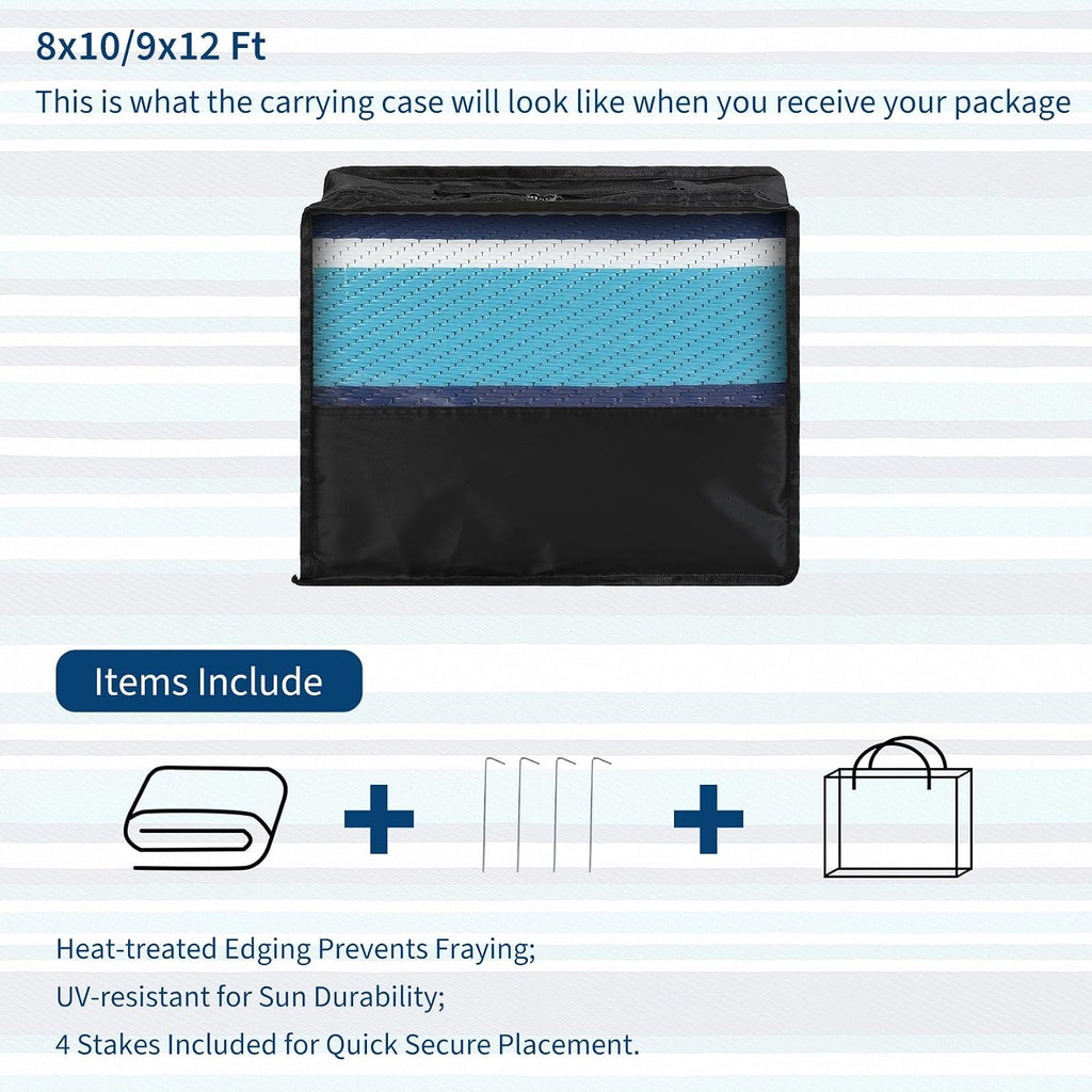 9x12 Outdoor Rug Modern Geometric Lines Plastic Straw Outdoor Rugs Striped Reversible Patio Outdoor Carpet Portable