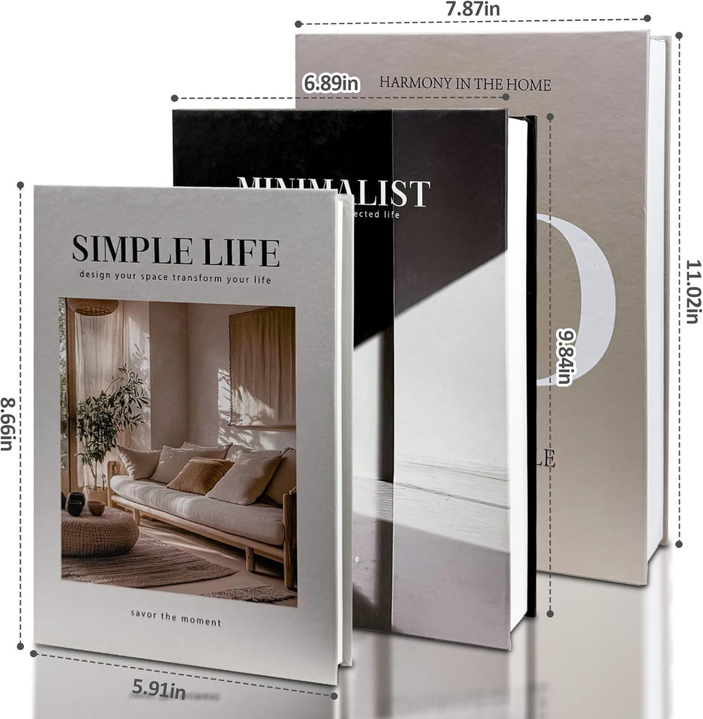Beautiful Coffee Table Books, Neutral Fashion Decorative Books Bookshelf, Modern Room Decor Aesthetic, Fake Faux Book - Set of 3