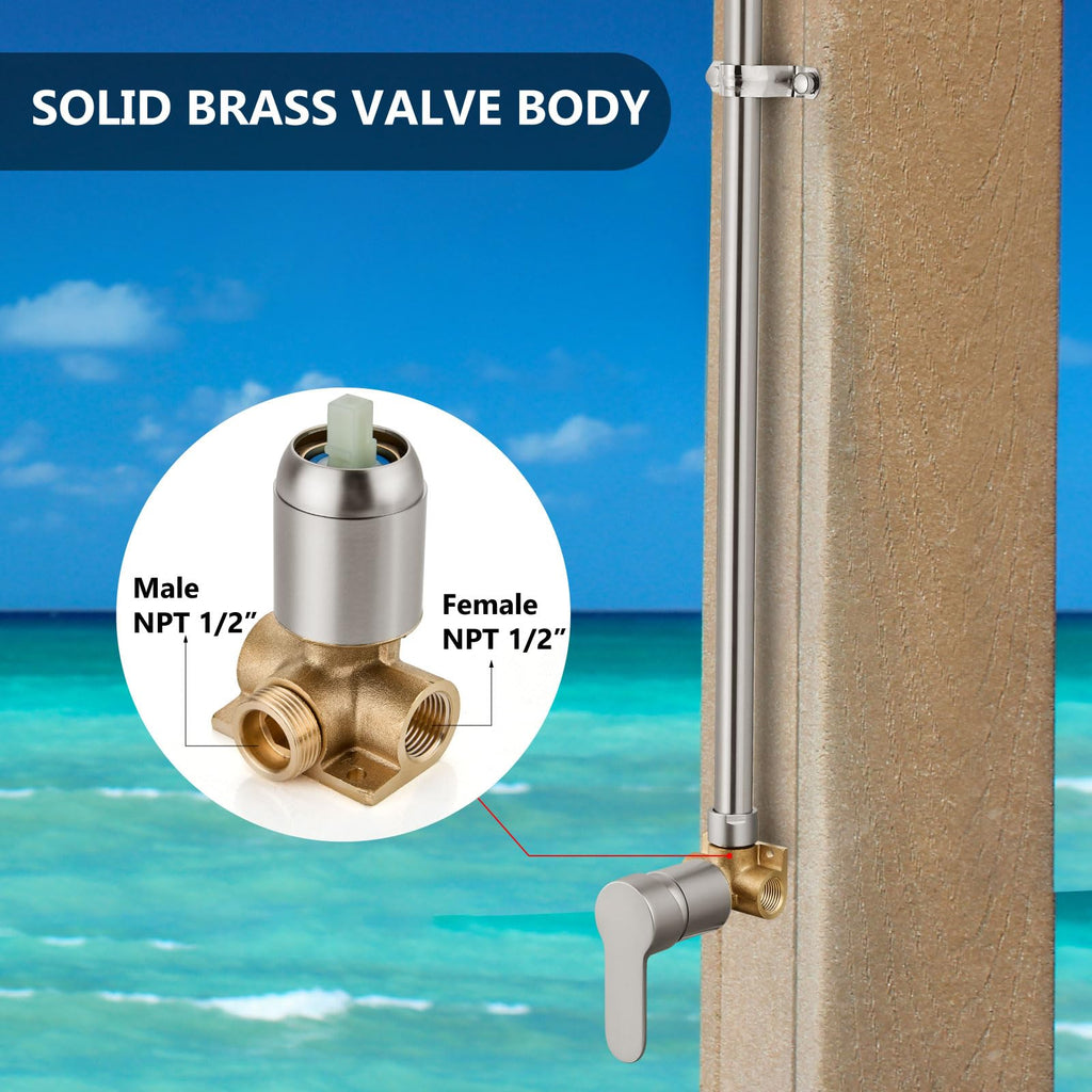 Outdoor Shower Kit,Outside Shower with Single Handle,Brushed Nickel