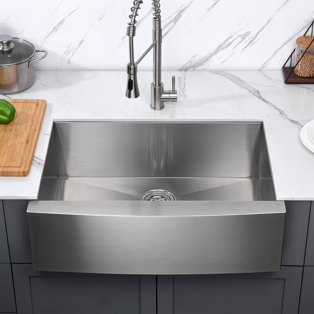 30 Inch Farmhouse Apron Single Bowl 18 Gauge Stainless Steel Kitchen Sink