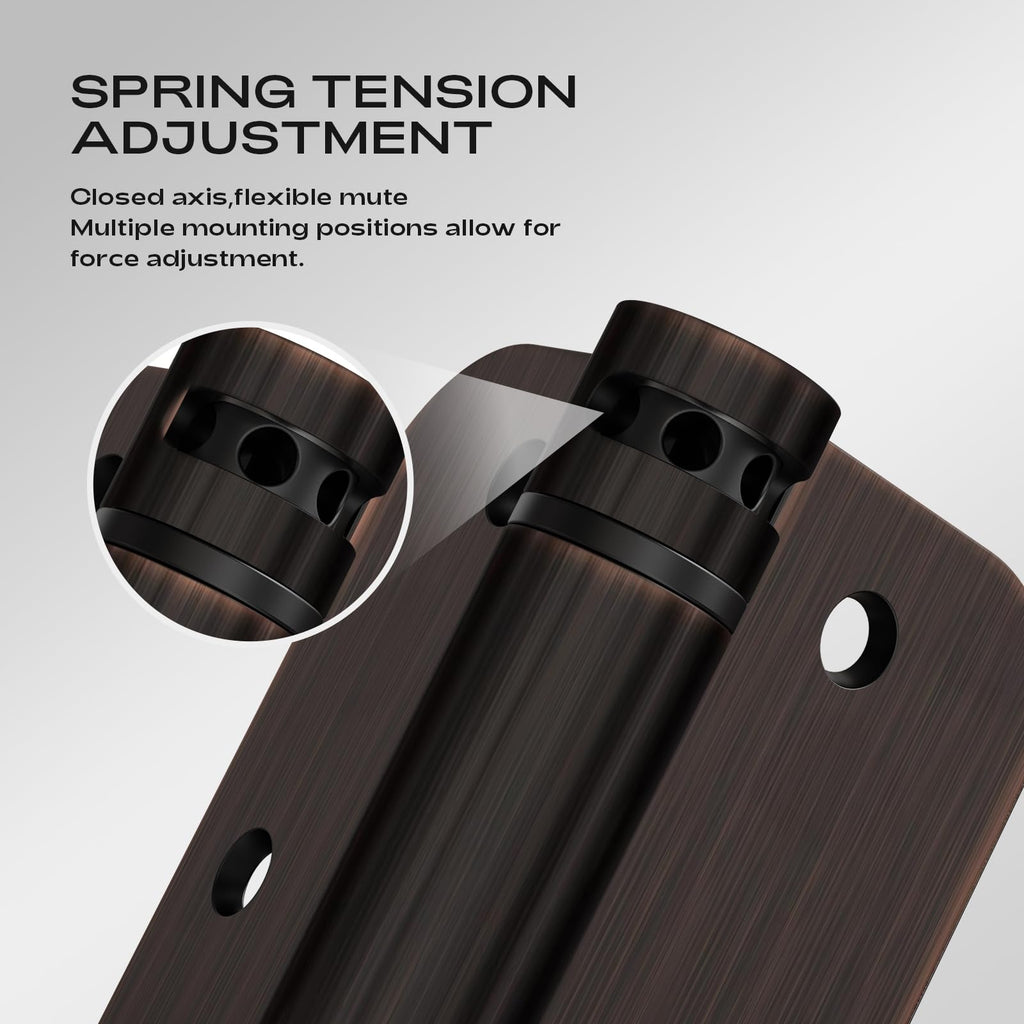 Self Closing Door Hinges 4" Oil Rubbed Bronze with 5/8'' Radius 2 Pack