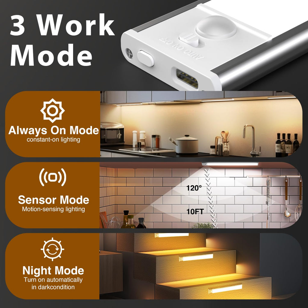 12inch Under Cabinet Lighting,2 Pack Motion Sensor Light Indoor