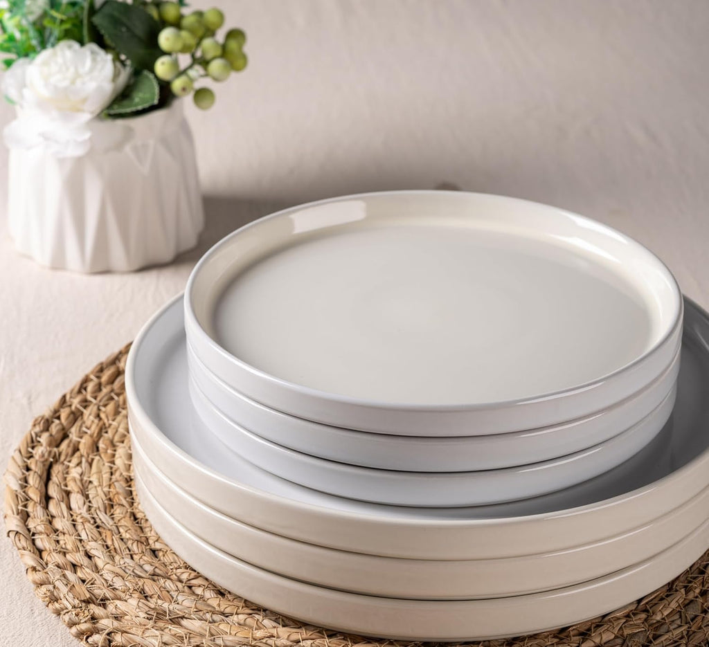Stoneware Dinnerware Sets for 4,12Pcs Plates and Bowls Set