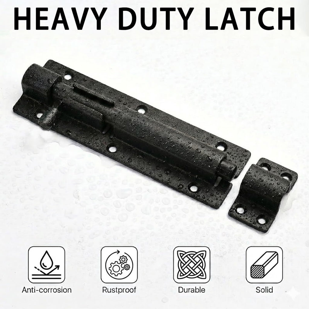 14 Inch Heavy Duty Gate Hinges Slide Bolt Latch Kit 2PCS Barn Door Hardware