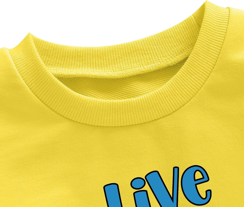 Toddler Baby Boys Casual Outfit Graphic Live Breathe Fish Long Sleeve Sweatshirt and Jogger Pants Piece Set