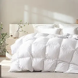 Hungarian Feather Down Comforter Cal King,100% Organic Cotton Duvet Insert