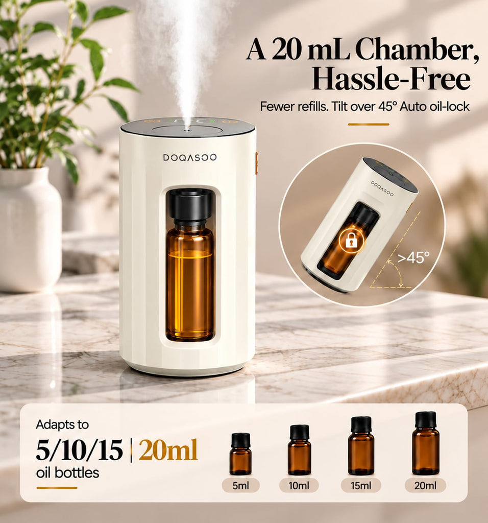 Waterless Diffuser for Essential Oil, 96H Portable, Home, Room