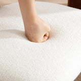 Dining Chairs Set of 2, Faux Fur Upholstered Dining Room Chairs with Wood Legs, White