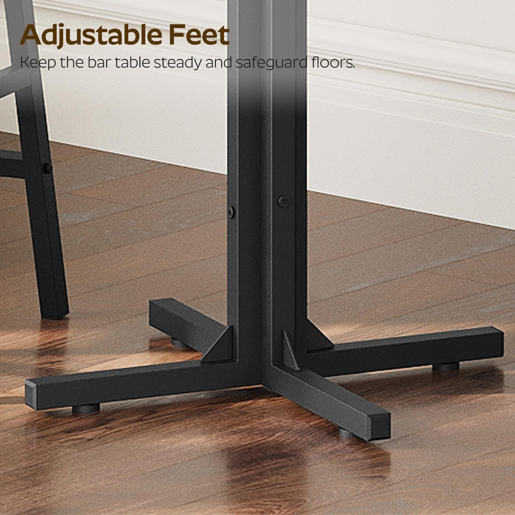 Round Bar Table Set of 2, Counter Height Pub Table, Bar Height Cocktail Table, Versatile Use, Bar, Pub, Cafe, Rustic