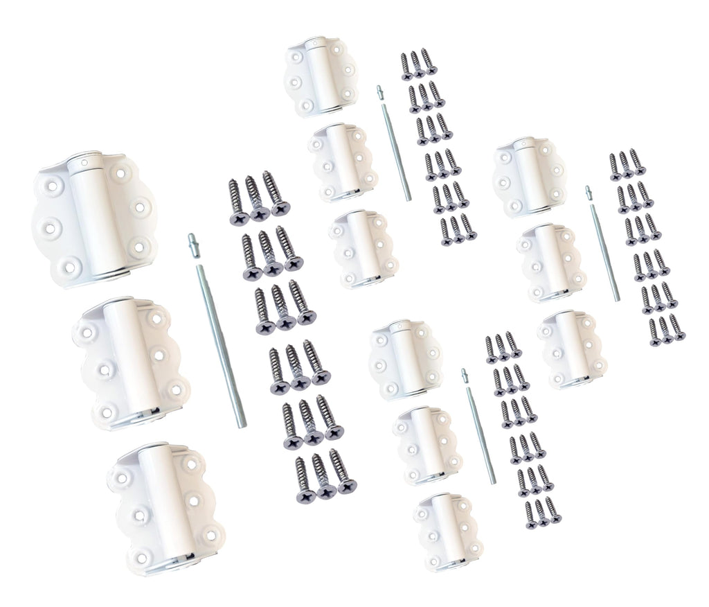 Door Spring Hinges, 2-3/4", Each Set Including 2 PCS Self Closing and 1 PC Adjustable Self Closing Door Hinge, White