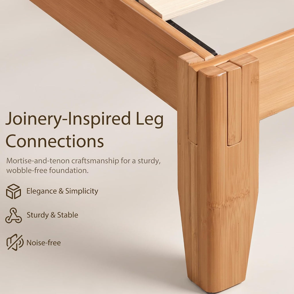 Bamboo Japanese Joinery Bed Frame, Platform Bed Frame
