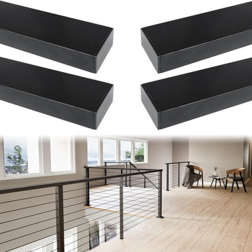 4Pack 4ft Black Stainless Steel Cable Railing Handrail HT10 BP4