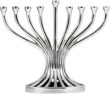 Zion Judaica Artistic Flutes Traditional Shape Aesthetic Tree Branched Candleholder Chanukiah Fits Standard Hanukkah