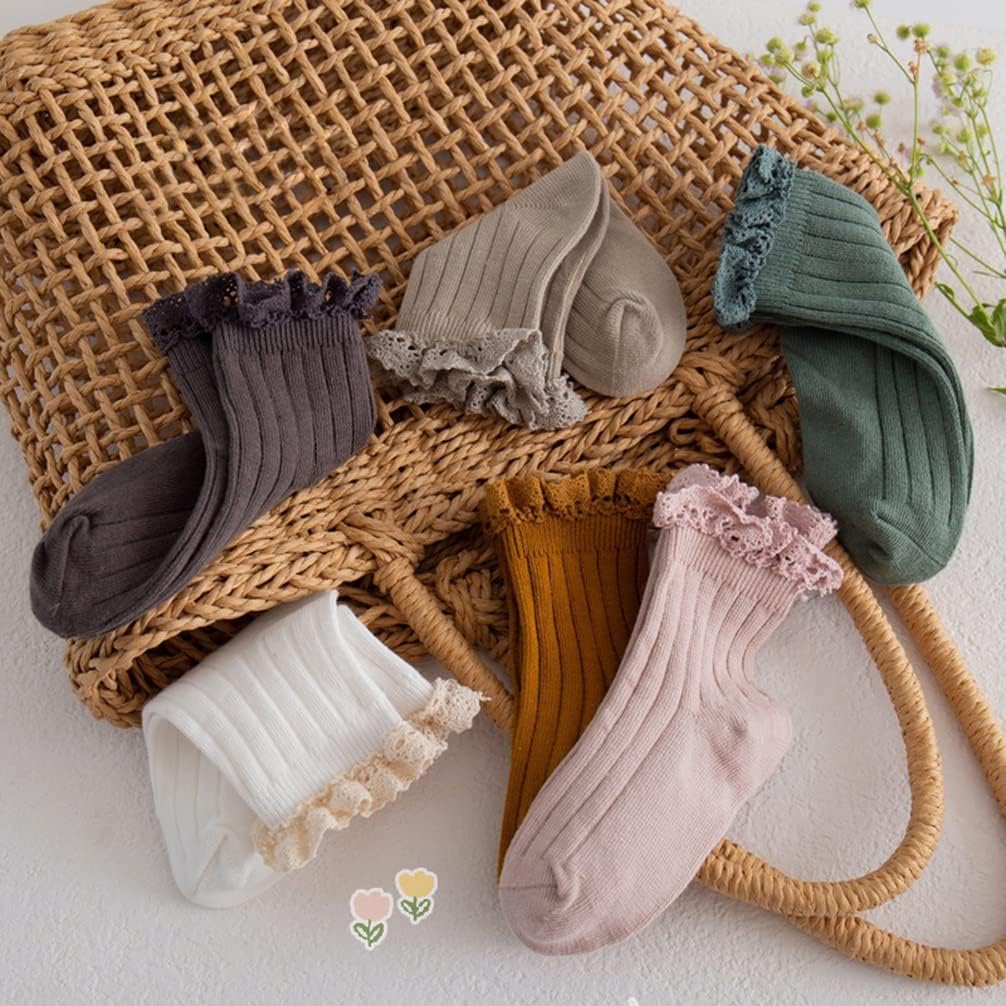 Girls Vintage Ruffle Dress Socks Toddler Girl Boot Socks
