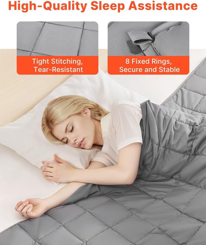 Weighted Blanket 88 x 104 inch - King, 20 lbs Heavy Blanket with Cooling Glass Beads, Soft & Breathable for