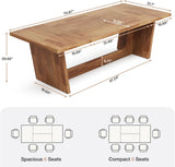 70.87-Inch Large Dining Table: Wood Long Dining Room Table for 6-8, Rectangular Farmhouse Kitchen Dinner Table with