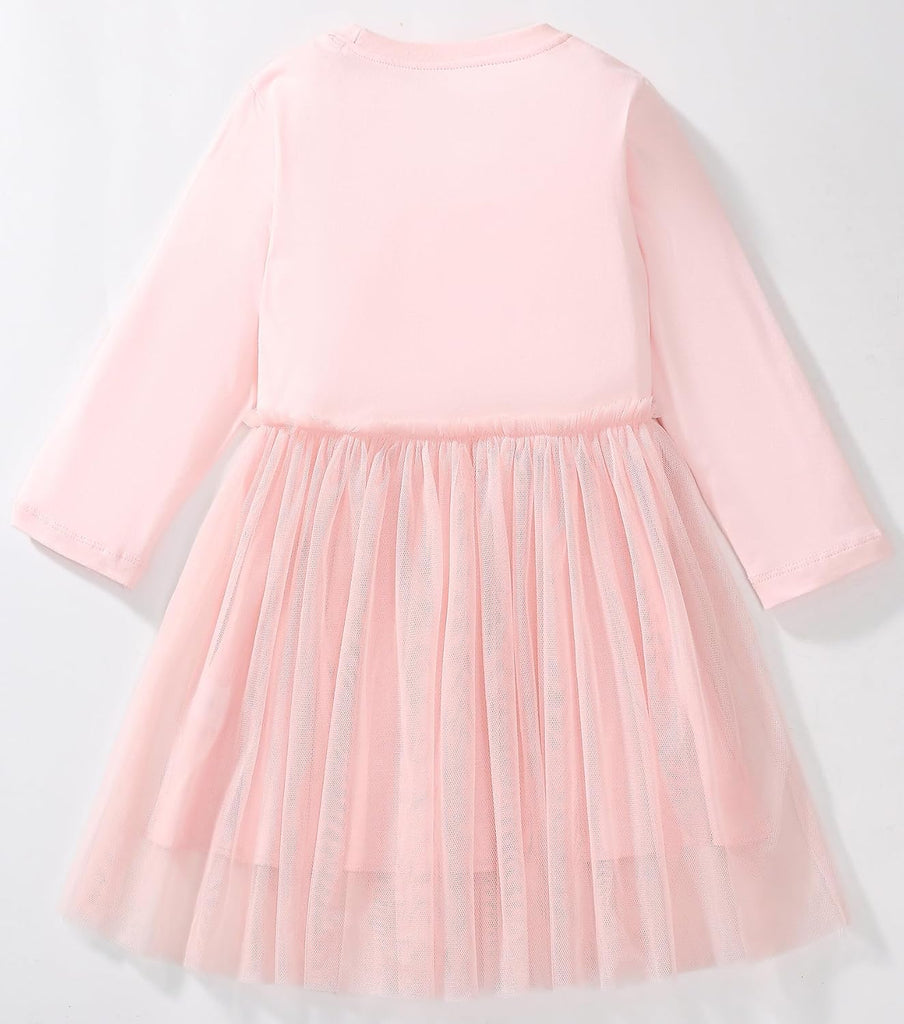 Girls' Cotton Casual Longsleeve Party Dresses Special Occasion Cartoon Print Dress