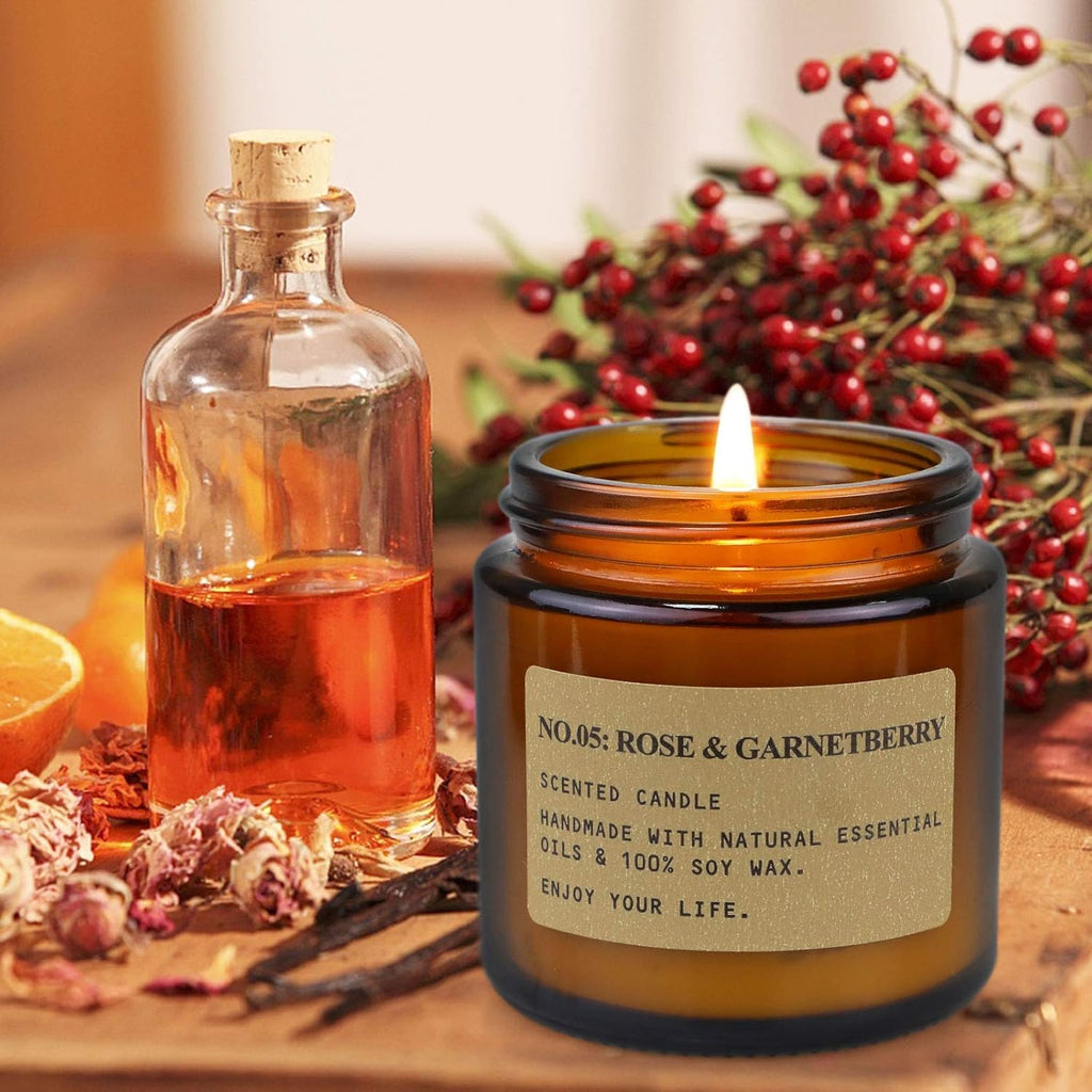 Candles Scented Aromatherapy Candle Gift Set for Women Soy Wax Long Lasting Amber Jar Candles Gift - Set of 6