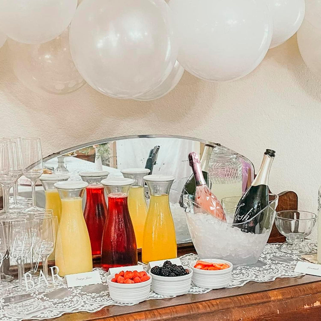 Beverage Tubs for Parties Plastic Ice Bucket for Cocktail Bar Clear Acrylic Wine Bucket with Scoops Drink Bucket - Set of 6