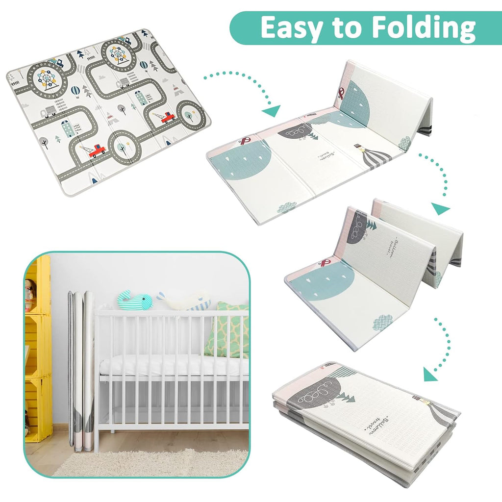 79x59inch Play Mat for Baby - Extra Large, Non-Toxic, Waterproof Playmat for Indoor and Outdoor Use