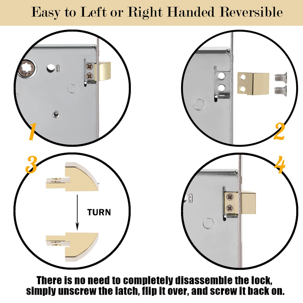 Mortise Lock Set for Interior Door with Crystal Glass Door Knobs