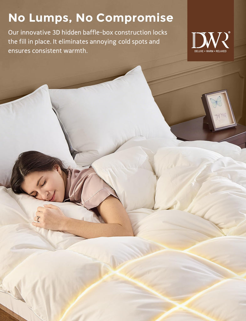 Goose Feather Down Fiber Comforter, 90x90, Medium Weight, 8 Tabs