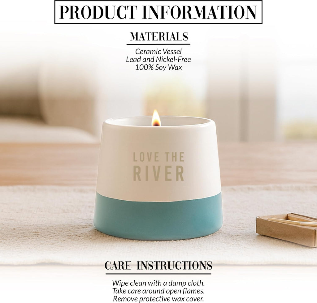 River - 4oz Soy Wax Mini Candle Riverside Riverfront Waterfront Summer Desk Home Decor