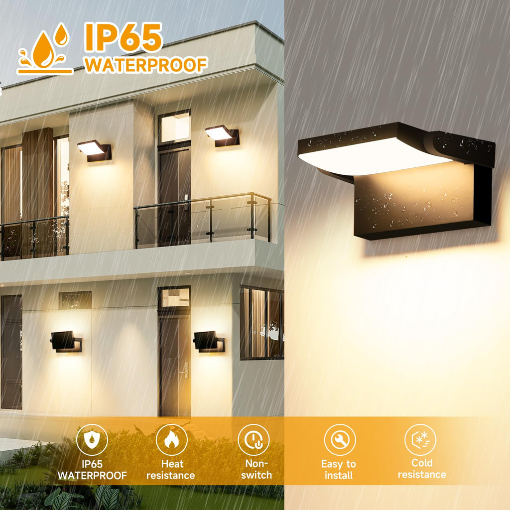 40W Outdoor LED Wall Light with 350° Rotatable Panel
