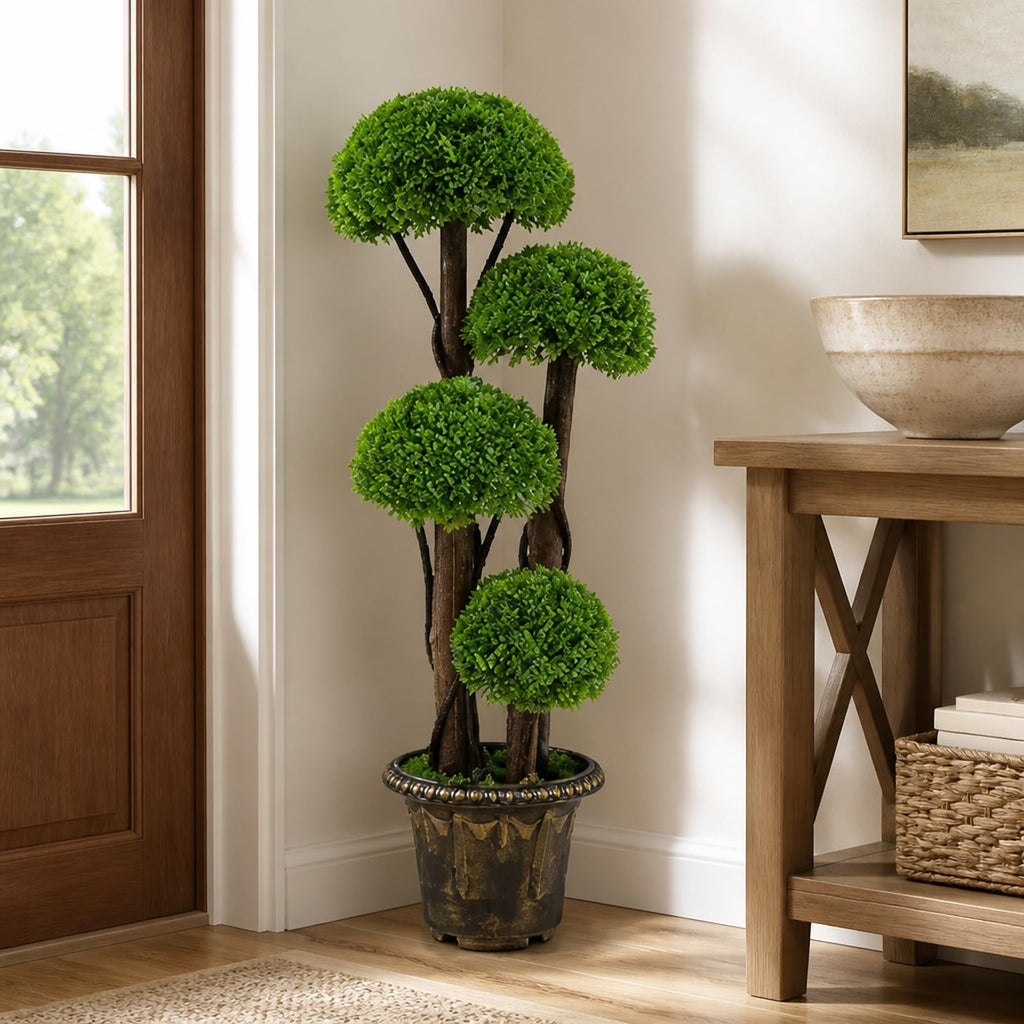 3FT Artificial Cypress Topiary Ball Tree Porch