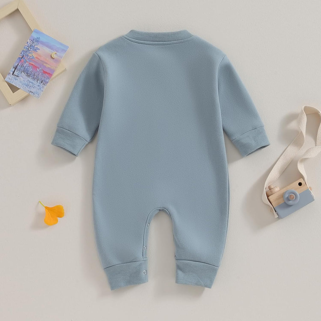 Baby Boy Girl Fleece Romper Jumpsuit Solid Long Sleeve Thick Warm Sweater Bodysuit Fall Winter Outfit Clothes