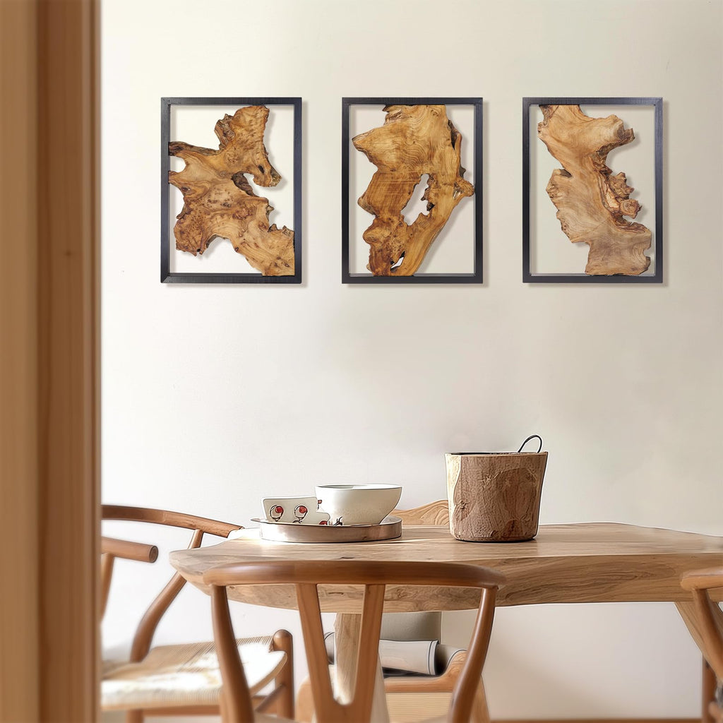 Modern Wood Wall Decor- Natural wood Handcrafted Rustic Charm for Your Home - Perfect, or Office