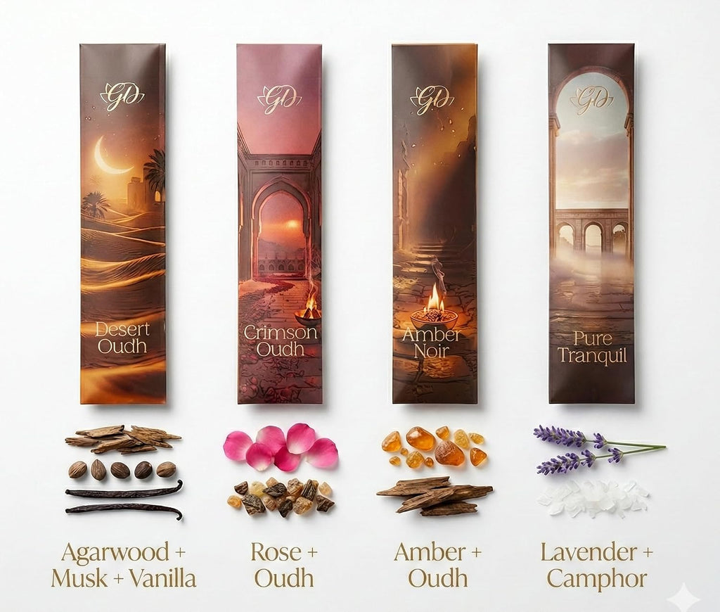 Premium Sacred Nights Incense Gift Set | Hand-Rolled Masala Incense for Meditation, Yoga & Home Fragrance