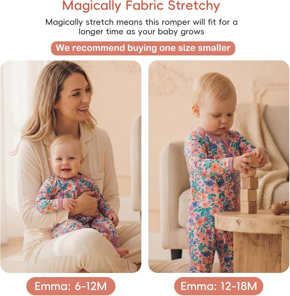 Viscose Bamboo Footie Pajamas Buttery Soft Girls Zipper Sleeper