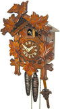 Original German cuckoo-clock (certified), mechanical 1-day movement with 1 bird and 5 leaves, coo-coo clocks from the Black-Forest,...
