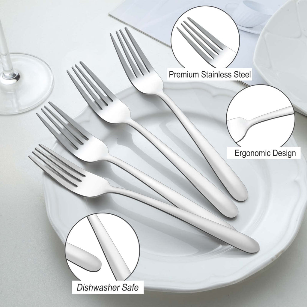 24-Pcs Dinner Forks, 7.1 Inch Forks Silverware, Silverware Forks, Stainless Steel Forks, Mirror Polished Forks