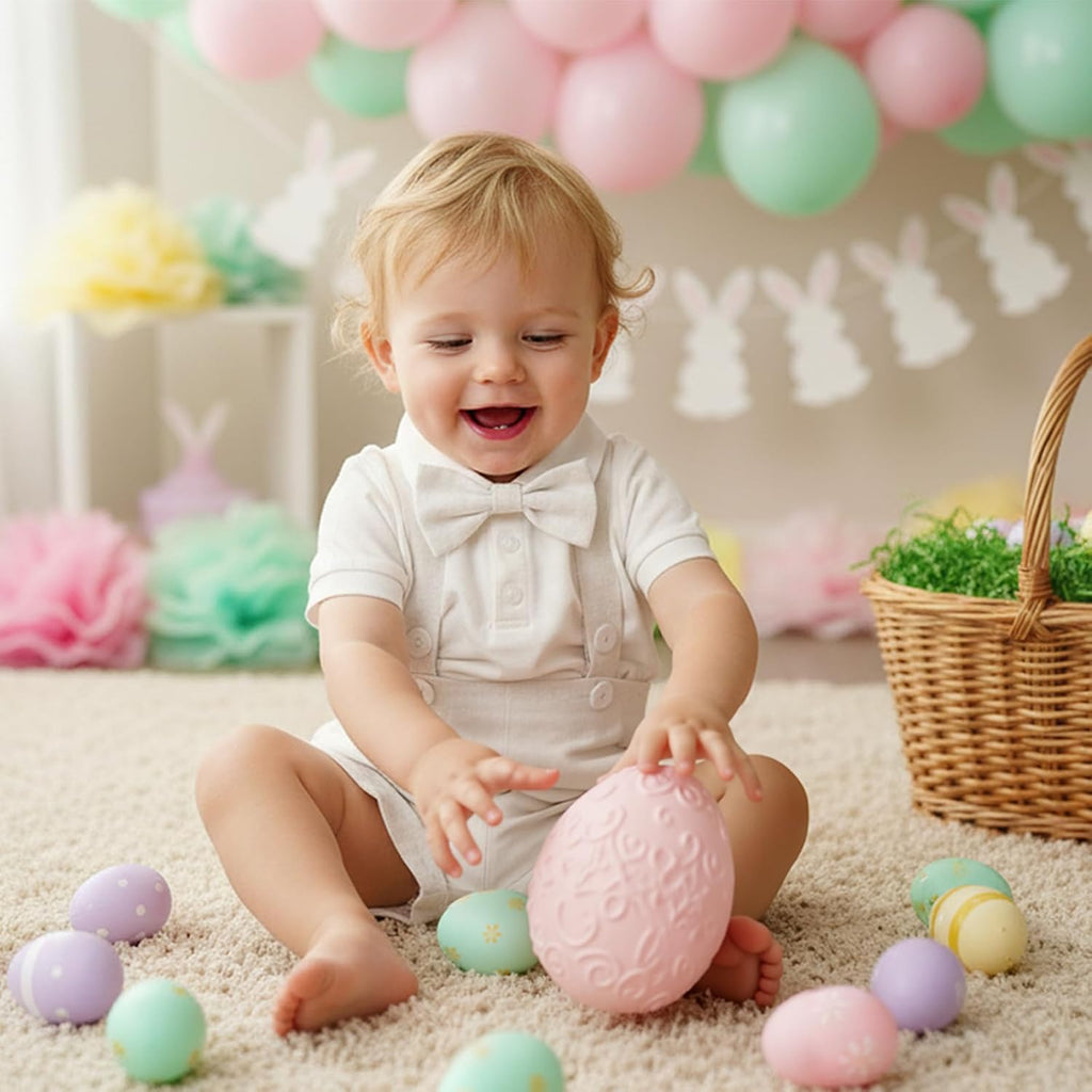 Baby Boys Formal Suit Set Short Sleeve Romper Suspenders Shorts Pants Bowtie Wedding Tuxedo Outfits Cake Smash Clothes