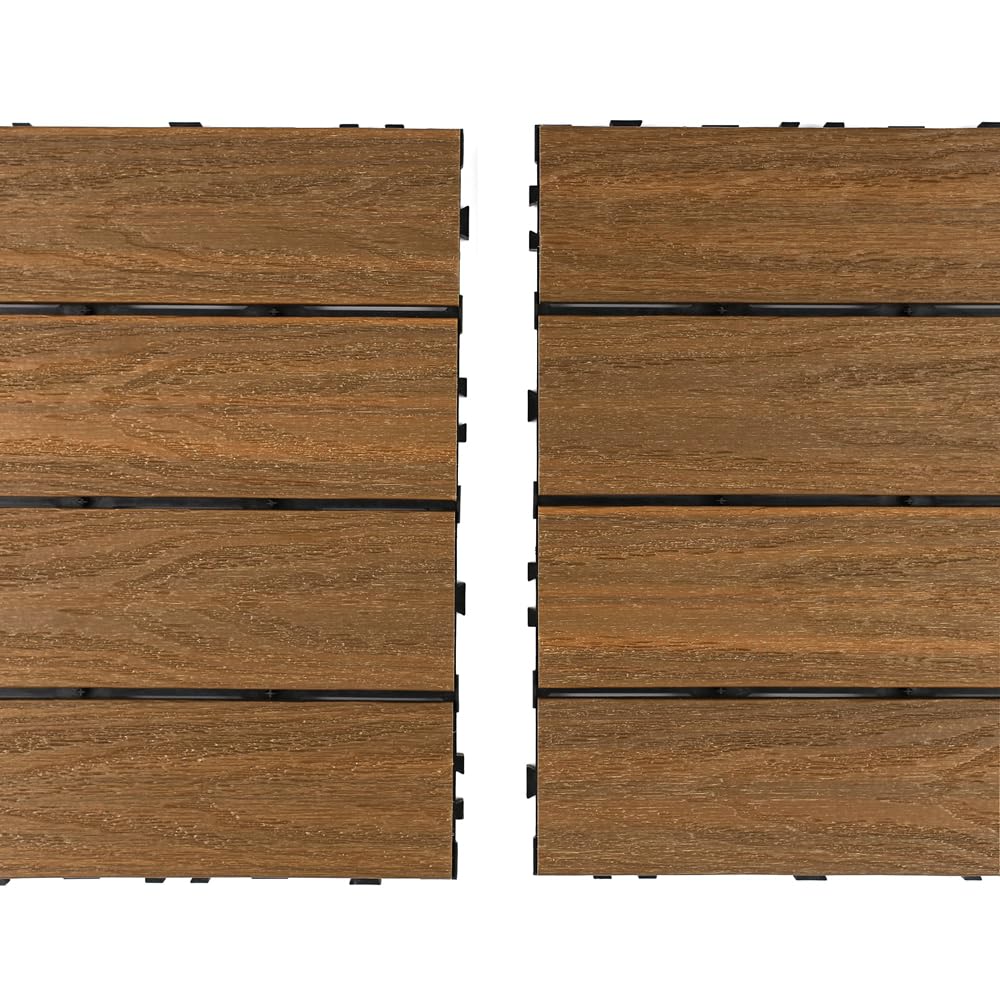 UltraShield Naturale 1 ft. x 3 ft. Quick Deck Outdoor Composite Deck Tile in Peruvian Teak (15 sq. ft. Per Box)