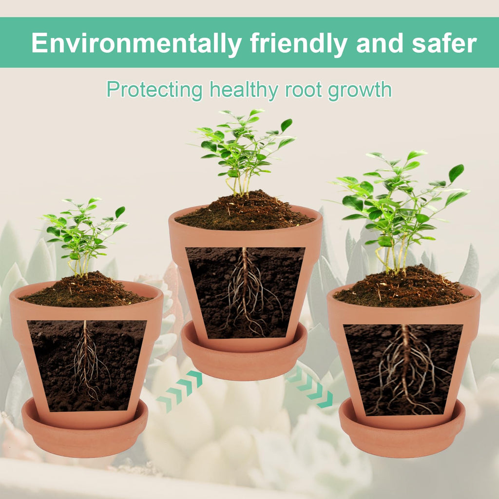 4 Inch Clay Pot for Plant with Saucer, Flower Pot with Tray, 12 Pack Small Terra Cotta Plant Pot with Drainage Hole