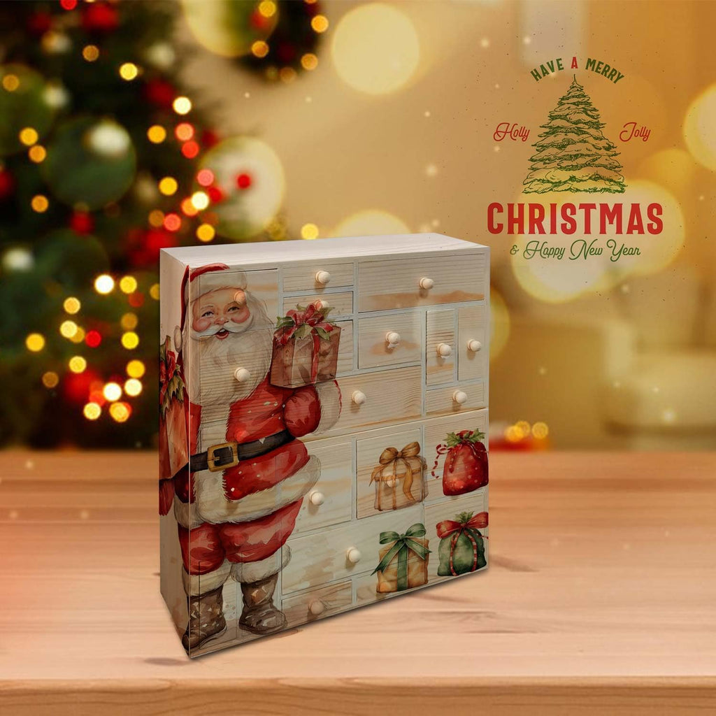 Unfinished Christmas Wooden Advent Calendar for DIY Craft Project,Set of 2